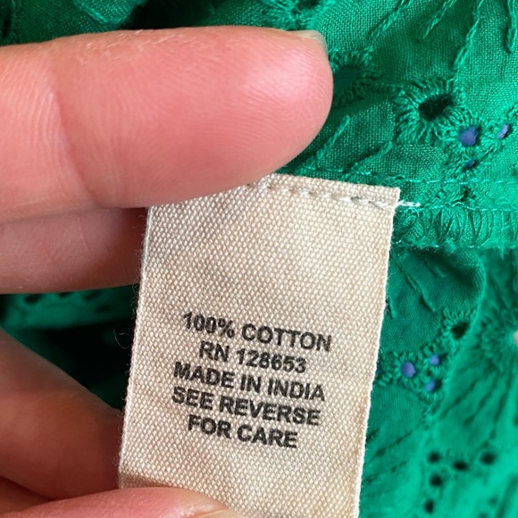 Nicole Miller Green Eyelet Blouse - Picture 8 of 8